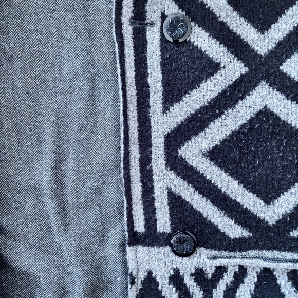 Free People Black & Gray Geometric Patters Open Sweater (Bold Geo Sweater Coat) - Picture 9 of 9